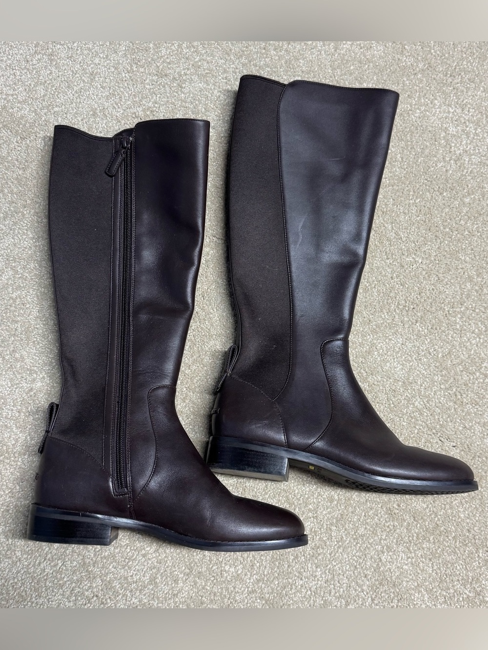 Cole Haan Narina Tall Riding Boots Women’s 7 Brown Leather Comfort Zip Up